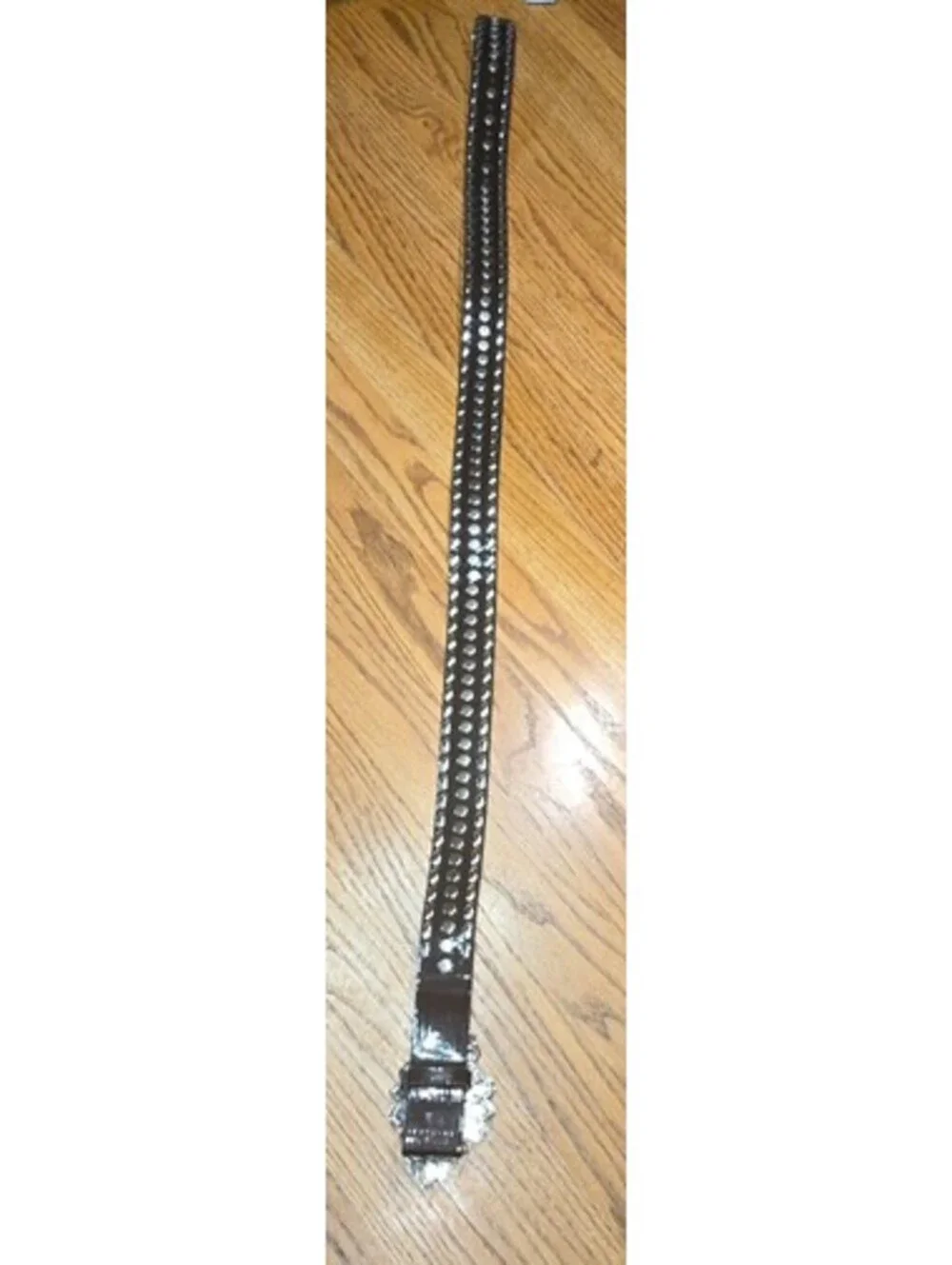 Vintage GUESS Y2K Rhinestone Studded Belt Crystal Flower Buckle Style 940021 M